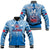 (Custom Text And Number) Samoa Rugby Baseball Jacket Personalise Toa Samoa Polynesian Pacific Blue Version LT14 Unisex Blue - Polynesian Pride