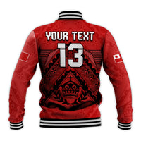 (Custom Text and Number) Tonga Rugby MMT Baseball Jacket Ngatu Mate Maa Tonga Simple LT13 - Polynesian Pride