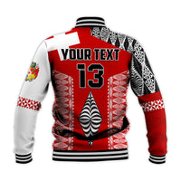 (Custom Text and Number) Tonga Rugby Baseball Jacket Kupesi Ngatu Mate Maa Tonga LT13 - Polynesian Pride