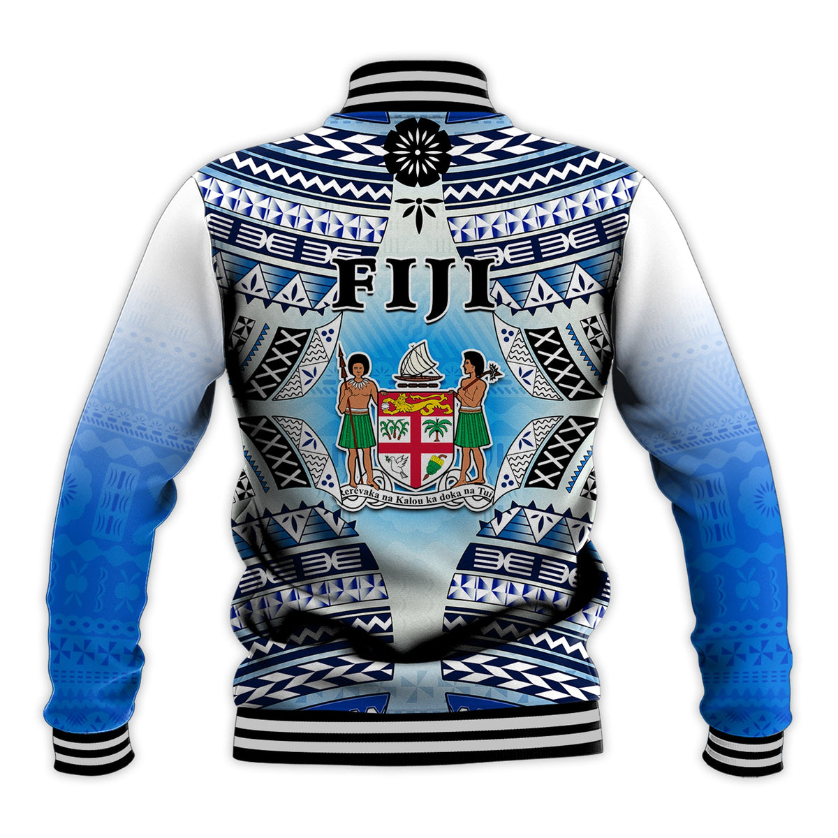 Fiji Baseball Jacket Kaiviti Fijian Special Tapa Pattern LT14 - Polynesian Pride