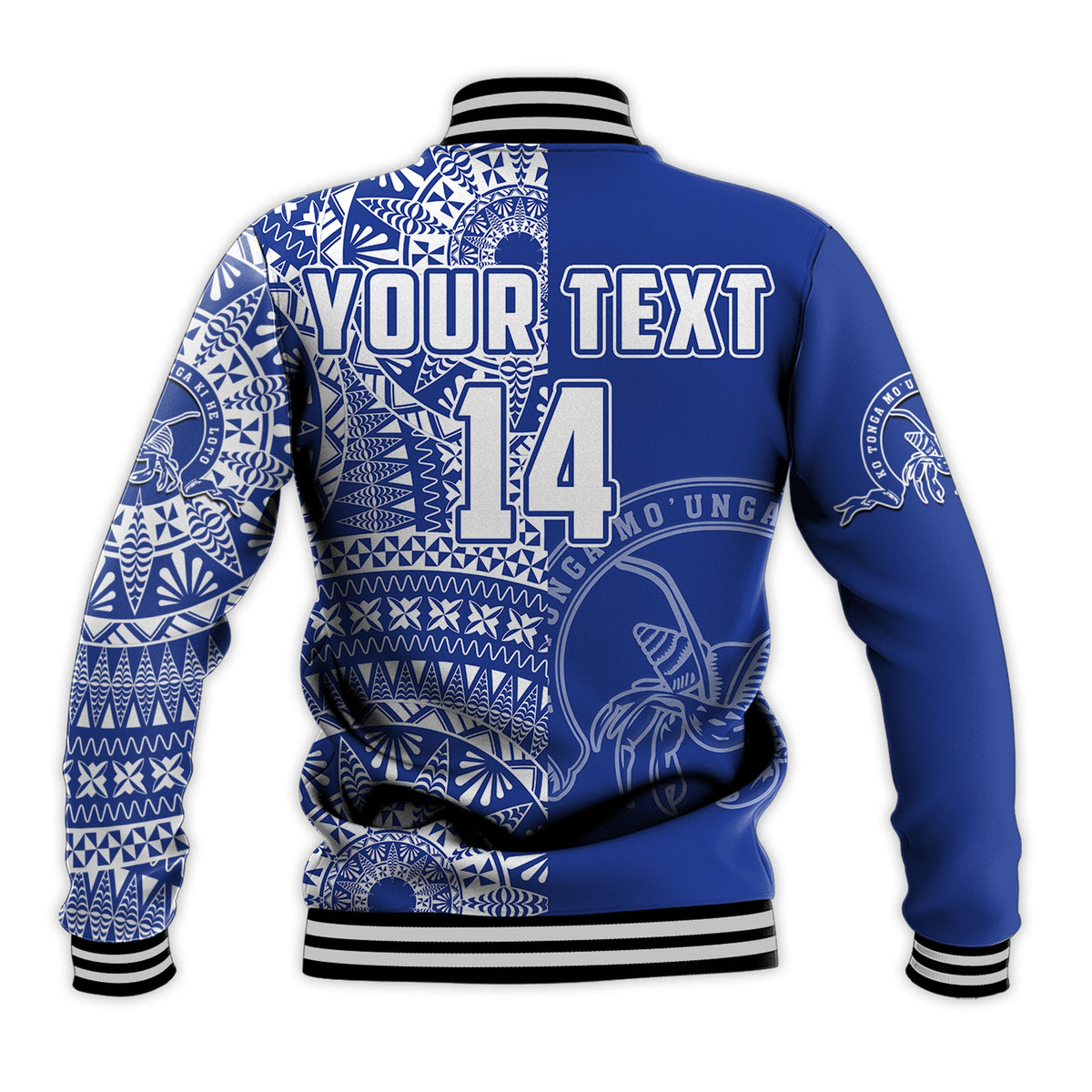 (Custom Text And Number) Tupou Tonga College Baseball Jacket Class Of Year Tongan Ngatu Pattern LT14 - Polynesian Pride