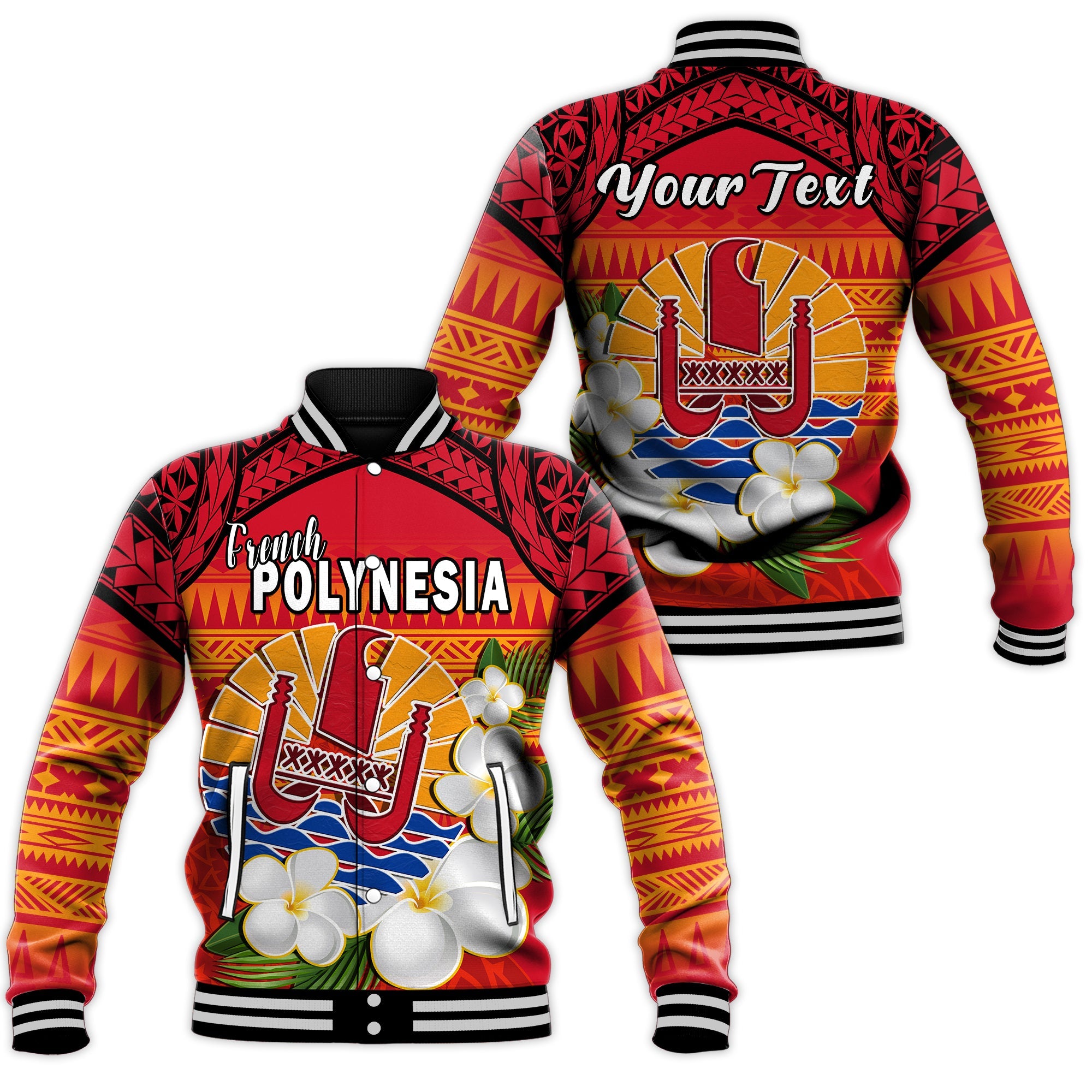 (Custom Personalised) French Polynesia Baseball Jacket Happy Internal Autonomy Day Special Version LT14 Unisex Red - Polynesian Pride