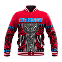 (Custom Personalised) Guam Chamorro Baseball Jacket Latte Stone Red Polynesian Haligi LT13 - Polynesian Pride