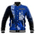 (Custom Personalised) New Caledonia Baseball Jacket Nautilus Blue Polynesian Hibiscus LT13 - Polynesian Pride