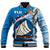 Fiji Baseball Jacket Fijian Drua Mix Tagimaucia Flower Blue Style LT14 - Polynesian Pride