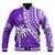 Fiji Rugby Sevens Baseball Jacket Fijian 7s Tapa Polynesian Purple LT13 Unisex Purple - Polynesian Pride
