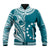 (Custom Text and Number) Cook Islands Tatau Baseball Jacket Symbolize Passion Stars Version Blue LT13 - Polynesian Pride