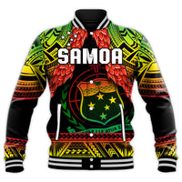 (Custom Text And Number) Samoa Rugby Baseball Jacket Teuila Torch Ginger Gradient Style LT14 - Polynesian Pride