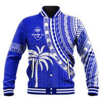 (Custom Text and Number) Fiji Rugby Sevens Baseball Jacket Fijian 7s Tapa Polynesian Blue Ver.02 LT13 - Polynesian Pride