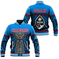 Guam Chamorro Baseball Jacket Latte Stone Blue Polynesian Haligi LT13 Unisex Blue - Polynesian Pride