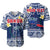 (Custom Personalised) Samoa Baseball Jersey Samoan Plumeria Flowers Mix Polynesian Pattern 02 LT14 Blue - Polynesian Pride