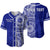 (Custom Personalised) Queen Salote Tonga College Baseball Jersey Tongan Ngatu Pattern Ver.02 LT14 Blue - Polynesian Pride