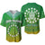 Cook Islands Baseball Jersey Circle Pattern Mix Sea Turtle Green Version LT14 Green - Polynesian Pride