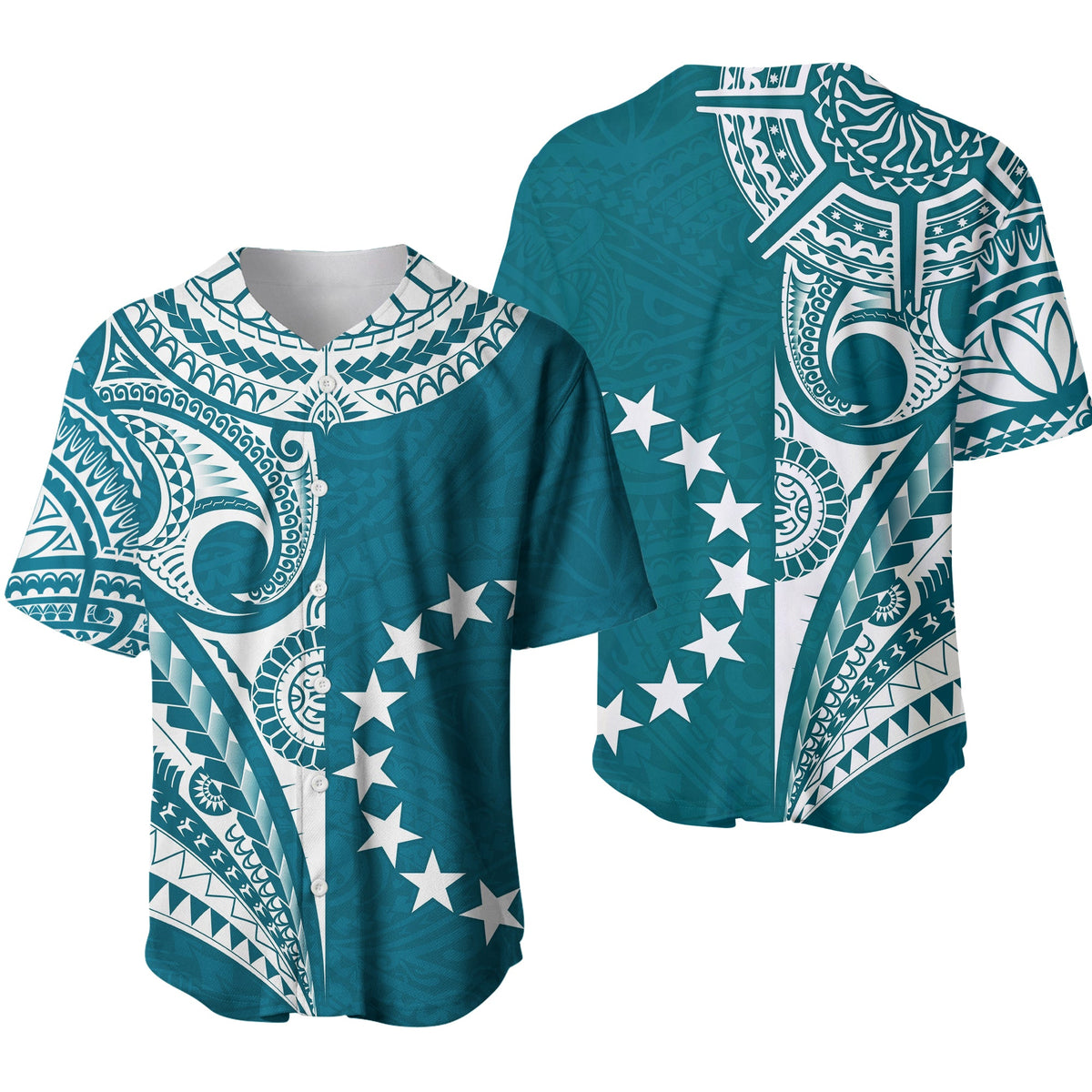 Cook Islands Tatau Baseball Jersey Symbolize Passion Stars Version Blue LT13 Blue - Polynesian Pride