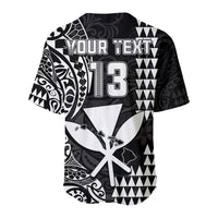 (Custom Text and Number) Hawaii Day Kakau Baseball Jersey Proud To Be Hawaiian Black King Kamehameha and Kanaka Maoli LT13 - Polynesian Pride