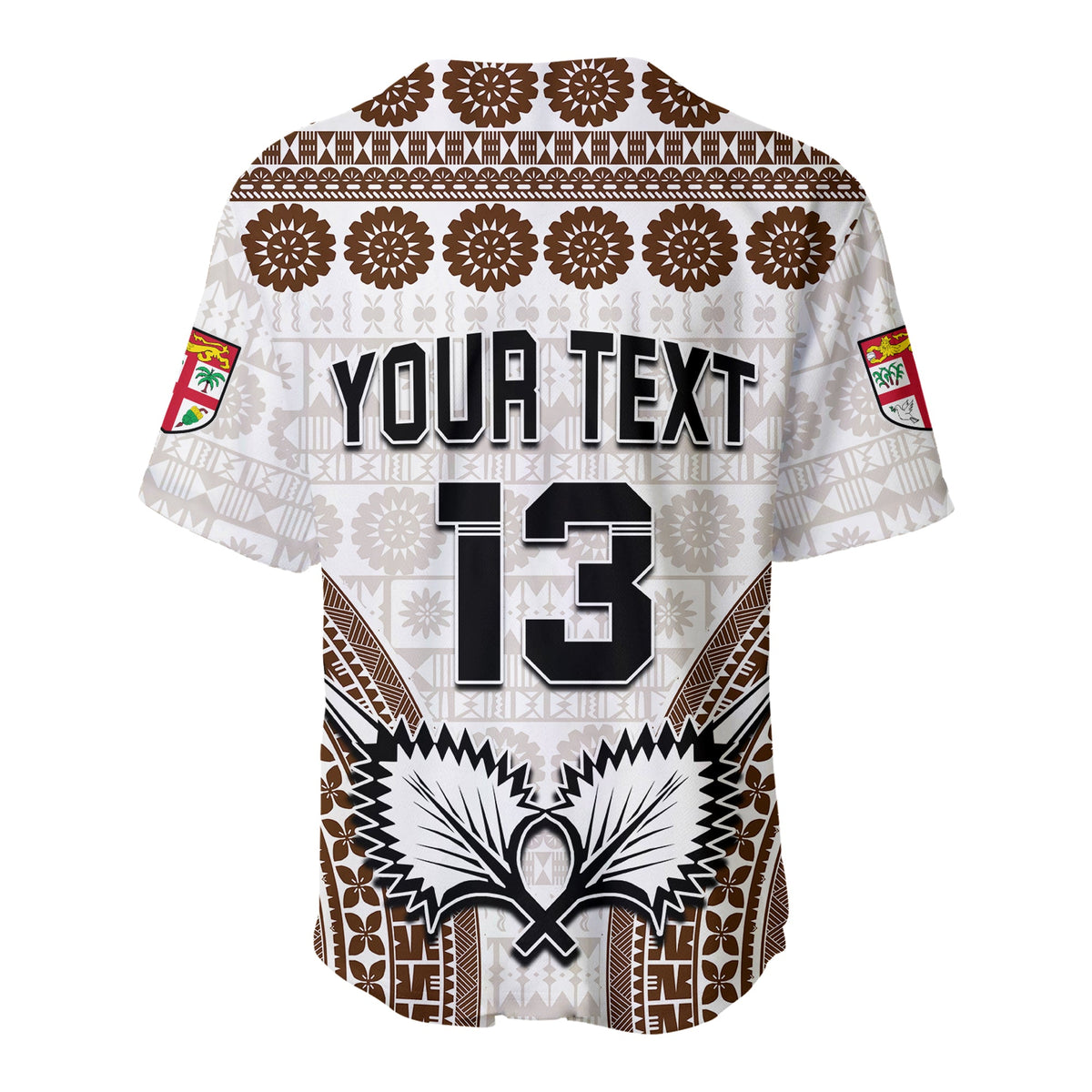 Custom Text and Number Fiji Rugby Bati Baseball Jersey Proud Tapa Pattern LT13 - Polynesian Pride
