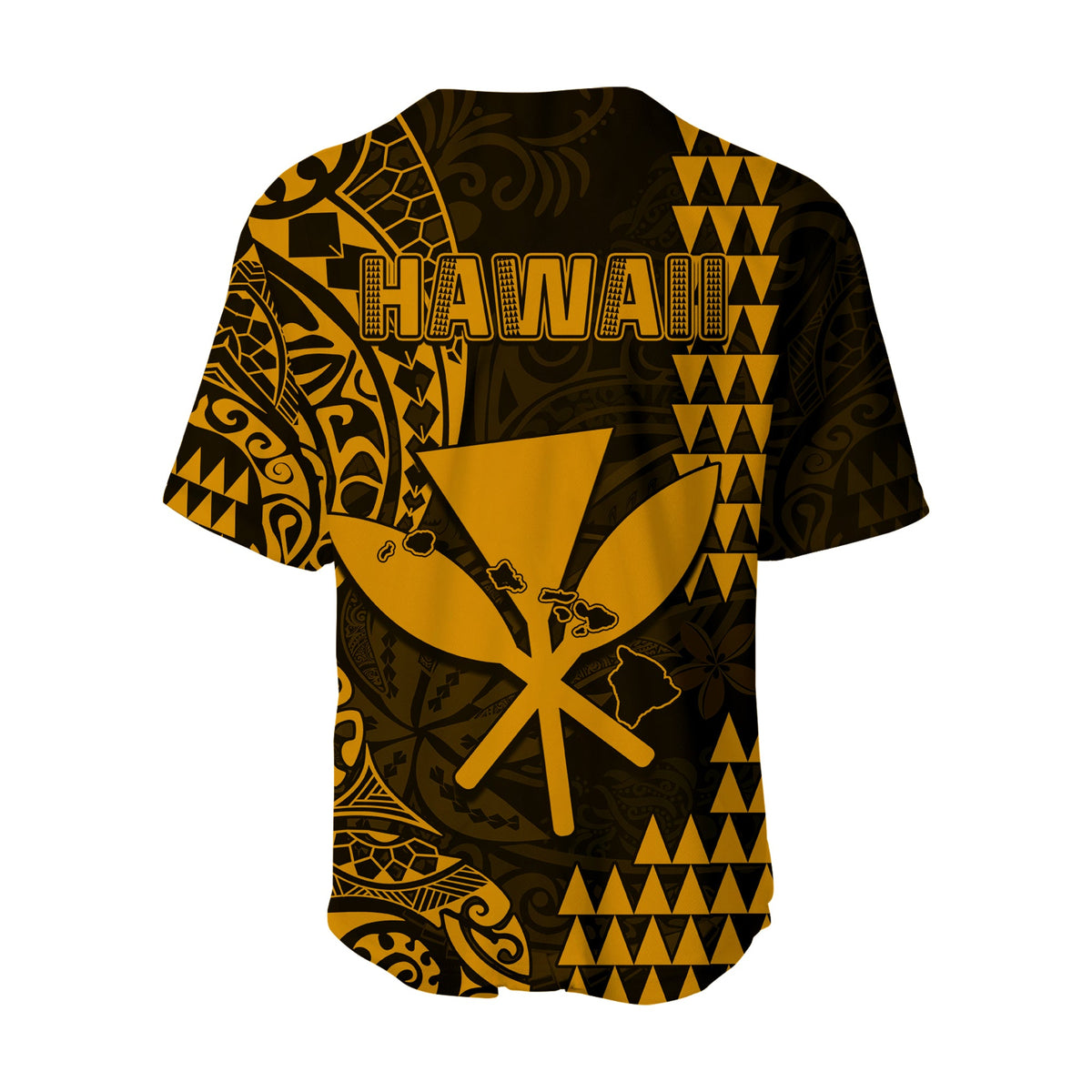 Hawaii Day Kakau Baseball Jersey Proud To Be Hawaiian Gold King Kamehameha and Kanaka Maoli LT13 - Polynesian Pride