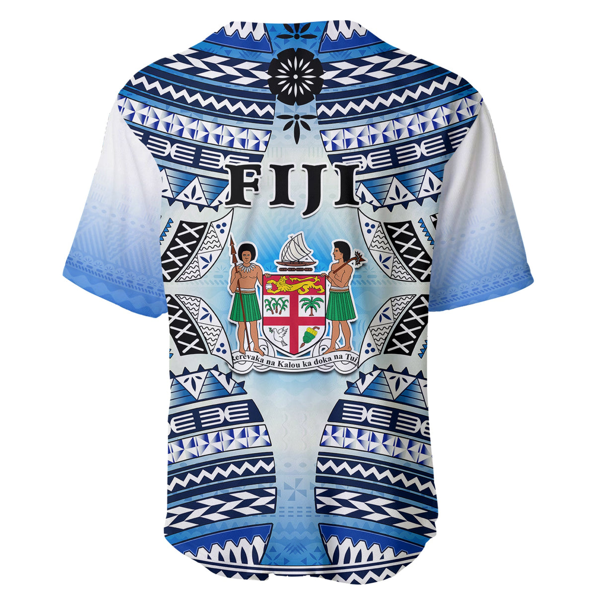 Fiji Baseball Jersey Kaiviti Fijian Special Tapa Pattern LT14 - Polynesian Pride