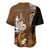 (Custom Personalised) New Caledonia Baseball Jersey Nautilus Gold Polynesian Hibiscus LT13 - Polynesian Pride