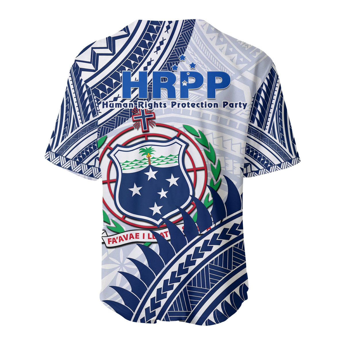 HRPP Samoa Baseball Jersey Samoan Coat Of Arms Polynesian Pattern LT14 - Polynesian Pride