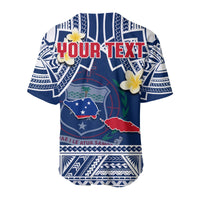 (Custom Personalised) Samoa Baseball Jersey Samoan Plumeria Flowers Mix Polynesian Pattern LT14 - Polynesian Pride