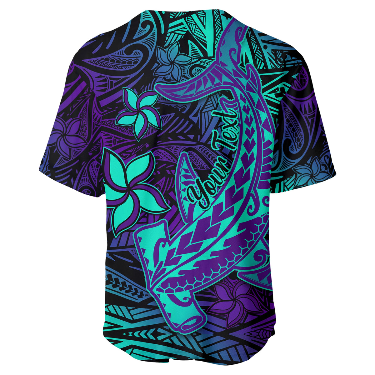 (Custom Personalised) Polynesian Baseball Jersey Purple Paradise Hawaiian Tribal Hammerhead Shark LT14 - Polynesian Pride