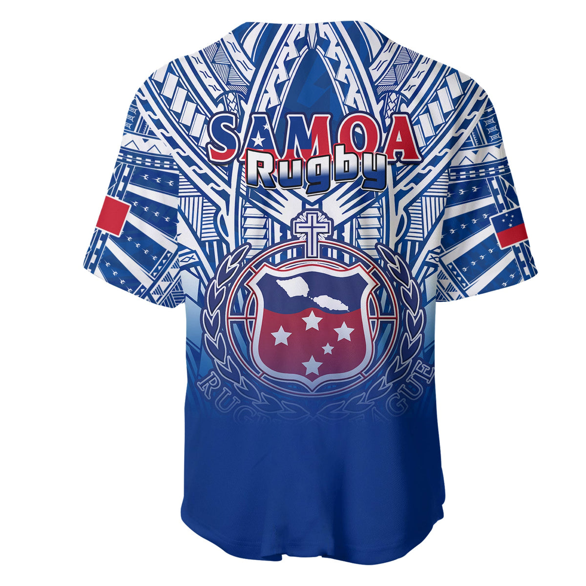 Samoa Rugby Baseball Jersey Toa Samoa Polynesian Pacific White Version LT14 - Polynesian Pride
