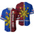 (Custom Personalised) Philippines Baseball Jersey Pilipinas Sun Mix Polynesian Pattern LT14 Red - Polynesian Pride