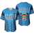 (Custom Personalised) Fiji University Baseball Jersey National Fijian Tapa Pattern Blue Ver.01 LT14 Blue - Polynesian Pride