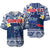 (Custom Personalised) Samoa Baseball Jersey Samoan Plumeria Flowers Mix Polynesian Pattern LT14 Blue - Polynesian Pride