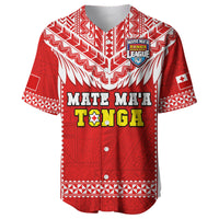 (Custom Text And Number) Tonga Rugby Baseball Jersey Mate Maa Tonga Pacific Ngatu White LT14 - Polynesian Pride
