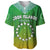 (Custom Personalised) Cook Islands Baseball Jersey Circle Pattern Mix Sea Turtle Green Version LT14 - Polynesian Pride