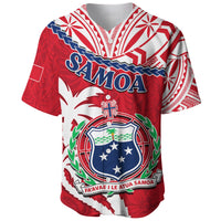 (Custom Personalised) Samoa Baseball Jersey Samoan Coat Of Arms With Coconut Red Style LT14 - Polynesian Pride
