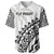 Fiji Rugby Baseball Jersey Fijian Cibi Dance Tapa Pattern White LT14 - Polynesian Pride