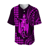 Hawaii Day Kakau Baseball Jersey Proud To Be Hawaiian Purple King Kamehameha and Kanaka Maoli LT13 Purple - Polynesian Pride