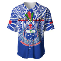 (Custom Text And Number) Samoa Rugby Baseball Jersey Manu Samoa 7s Ginger Blue Polynesian LT14 - Polynesian Pride