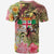 Fiji T Shirt Flowers Tropical With Sea Animals - Polynesian Pride