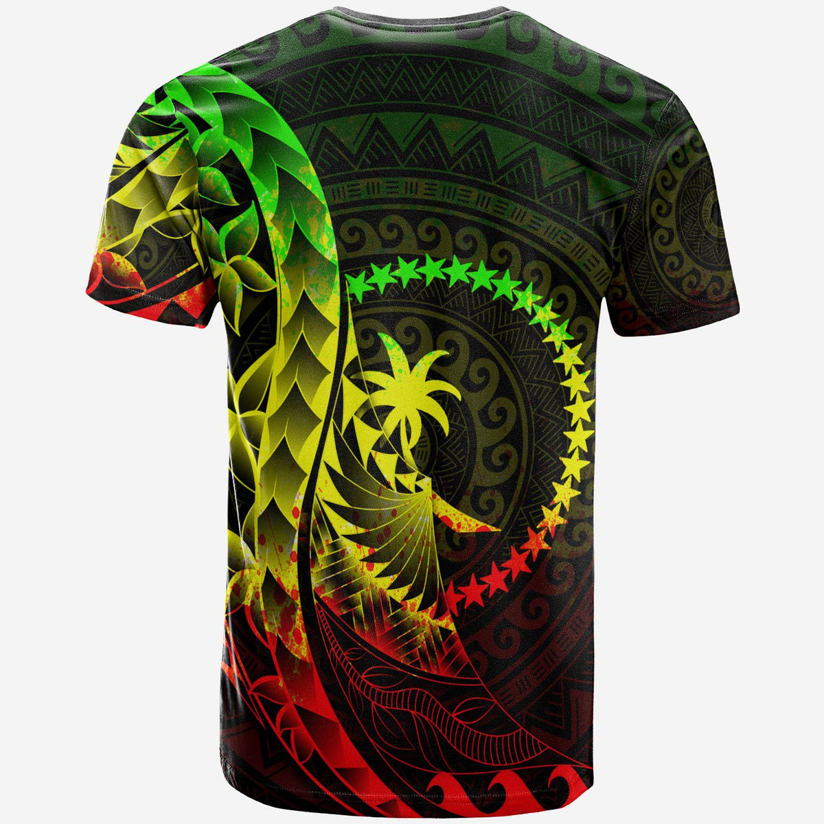Chuuk T Shirt Custom Polynesian Pattern Style Raggae Color - Polynesian Pride