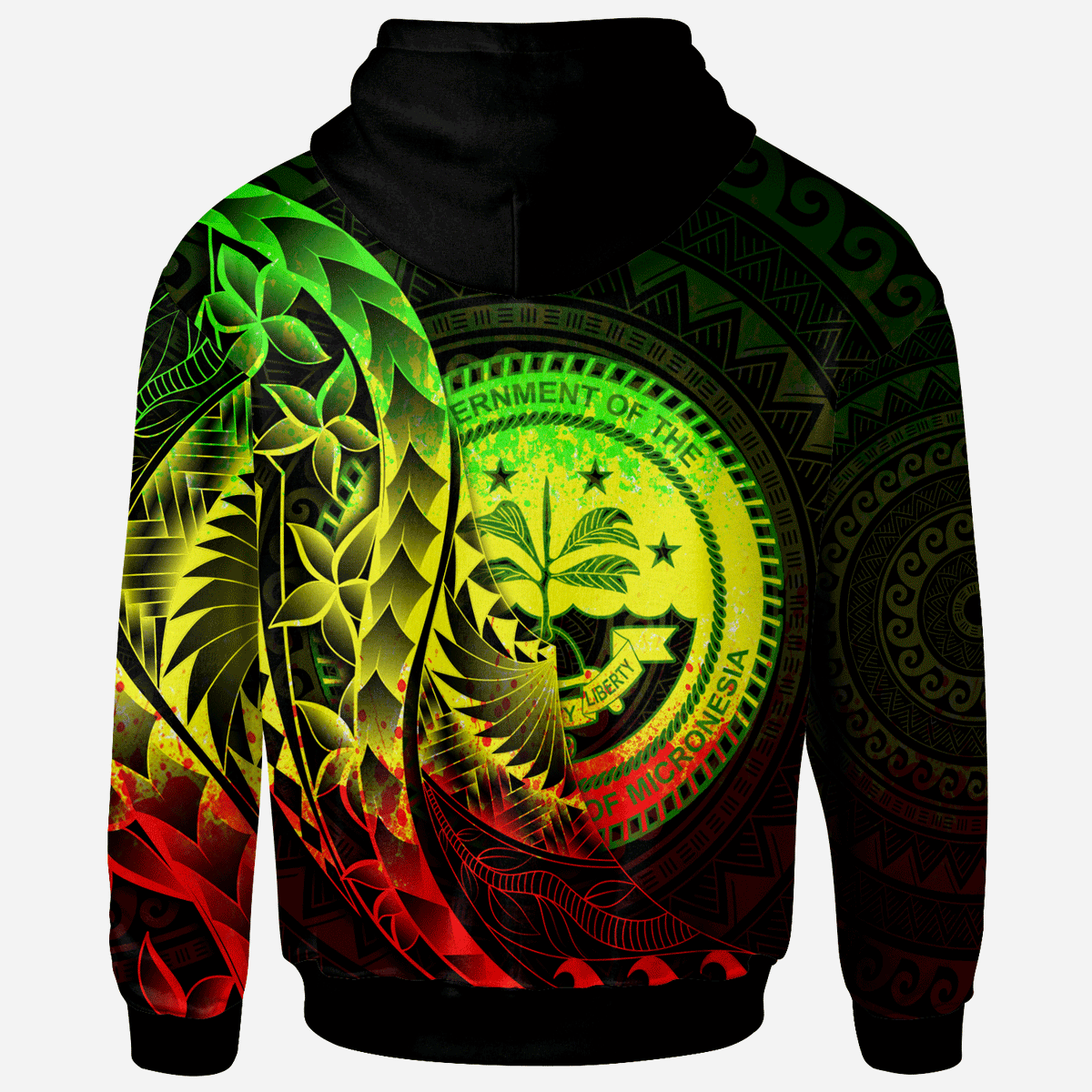 Federated States of Micronesia Hoodie Polynesian Pattern Style Reggae Color - Polynesian Pride