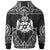 Tonga Hoodie Coat of rms With Patterns White Color - Polynesian Pride