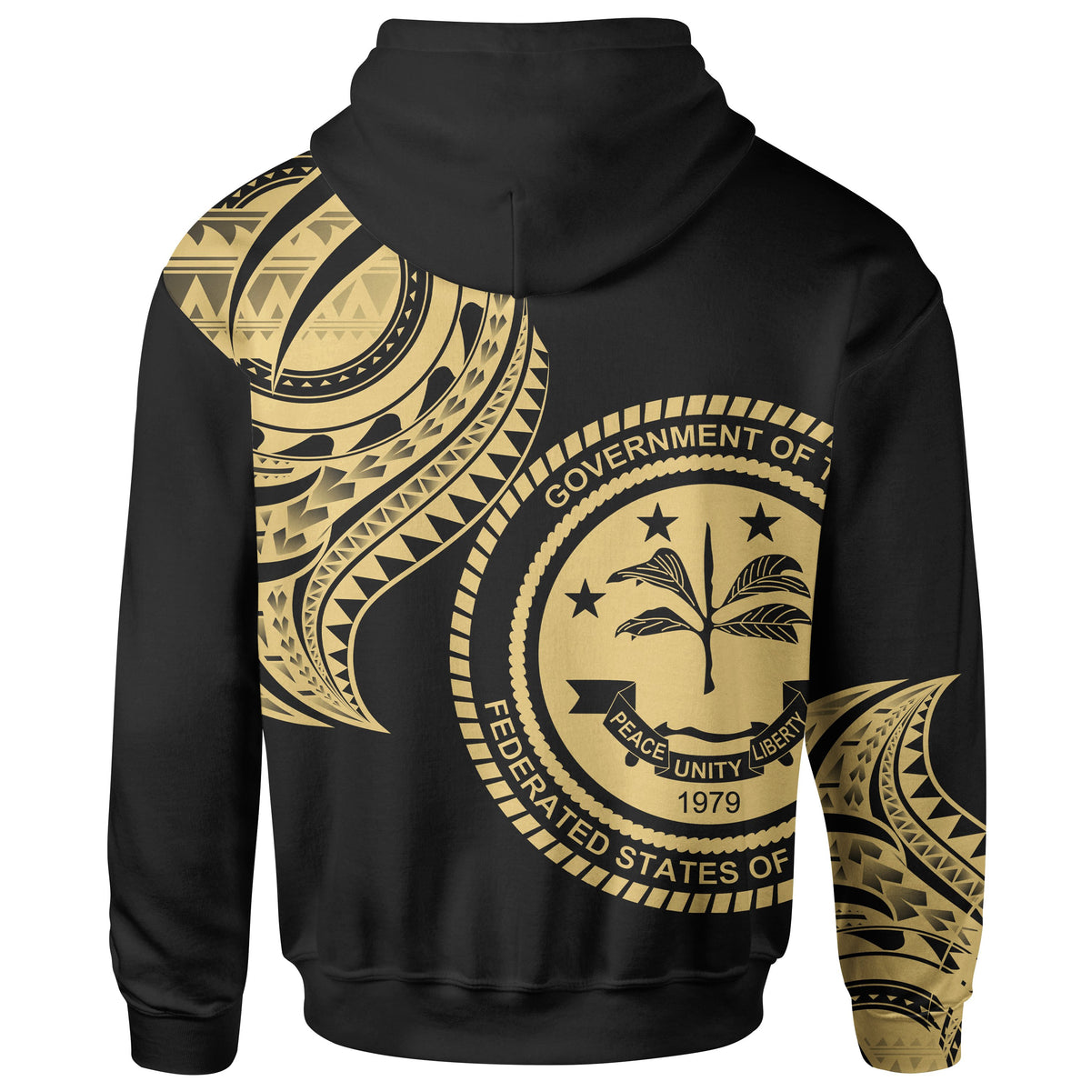 Federated States of Micronesia Zip Hoodie Federated States of Micronesia Tatau Gold Patterns - Polynesian Pride