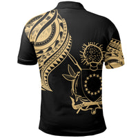 Cook Islands Custom Polo Shirt Cook Islands Tatau Gold Patterns - Polynesian Pride