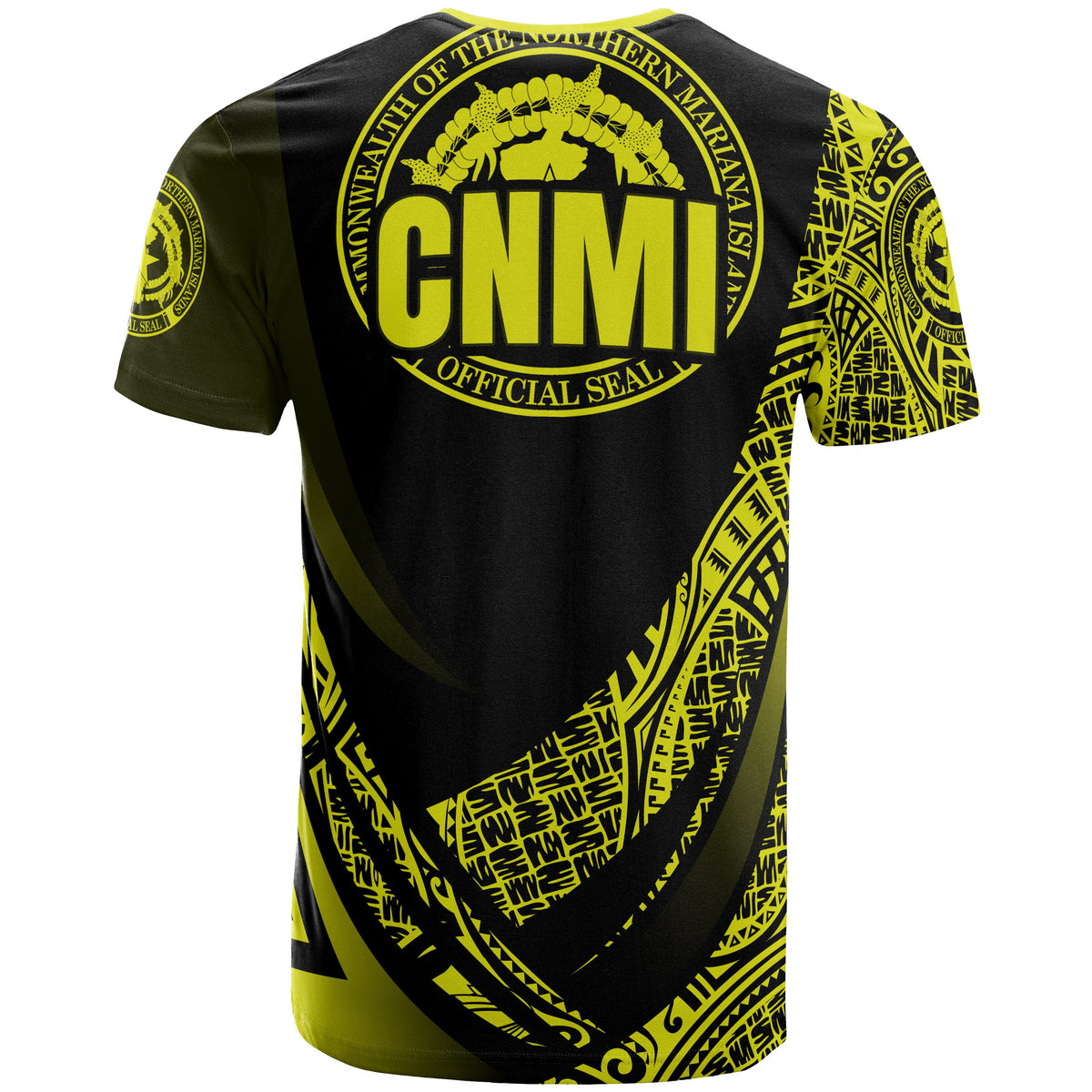 Northern Mariana Islands T Shirt Yellow Polynesian Patterns Sport Style - Polynesian Pride