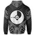 Yap State Zip Hoodie Yap State Seal Black Tribal Patterns - Polynesian Pride