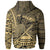 American Samoa Hoodie oloau Polynesian Gold Patterns - Polynesian Pride