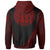 American Samoa Zip Hoodie Red Polynesian Patterns Sport Style - Polynesian Pride