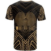 Papua New Guinea T Shirt Papua New Guinea Seal Tribal Gold Color Patterns - Polynesian Pride