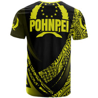 Pohnpei State T Shirt Yellow Polynesian Patterns Sport Style - Polynesian Pride