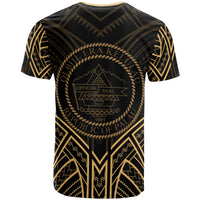 Palau T Shirt Palau Seal Tribal Gold Color Patterns - Polynesian Pride