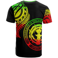 Northern Mariana Islands T Shirt Northern Mariana Islands Tatau Reggae Patterns With Coat Of Arms - Polynesian Pride